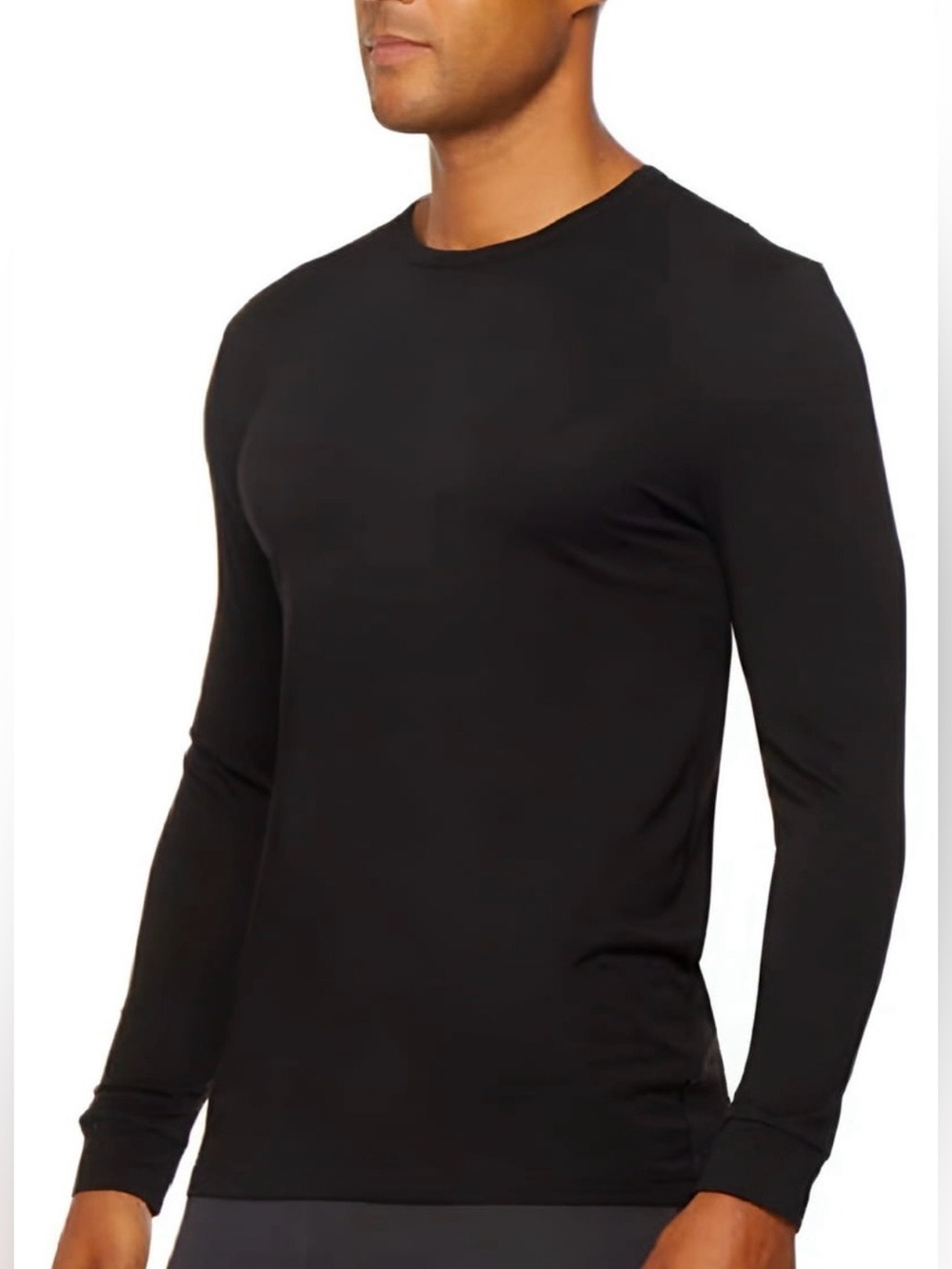 32 Degrees Men's Black Long-Sleeve Crew Neck Base Layer